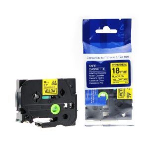 brother tze s641 black on yellow laminated label tape pc camp moose jaw