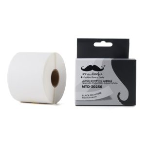 dymo 30256 black on white paper address shipping label roll pc camp moose jaw