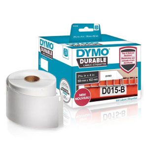 dymo original 1933088 black on white industrial strength multipurpose label roll pc camp moose jaw